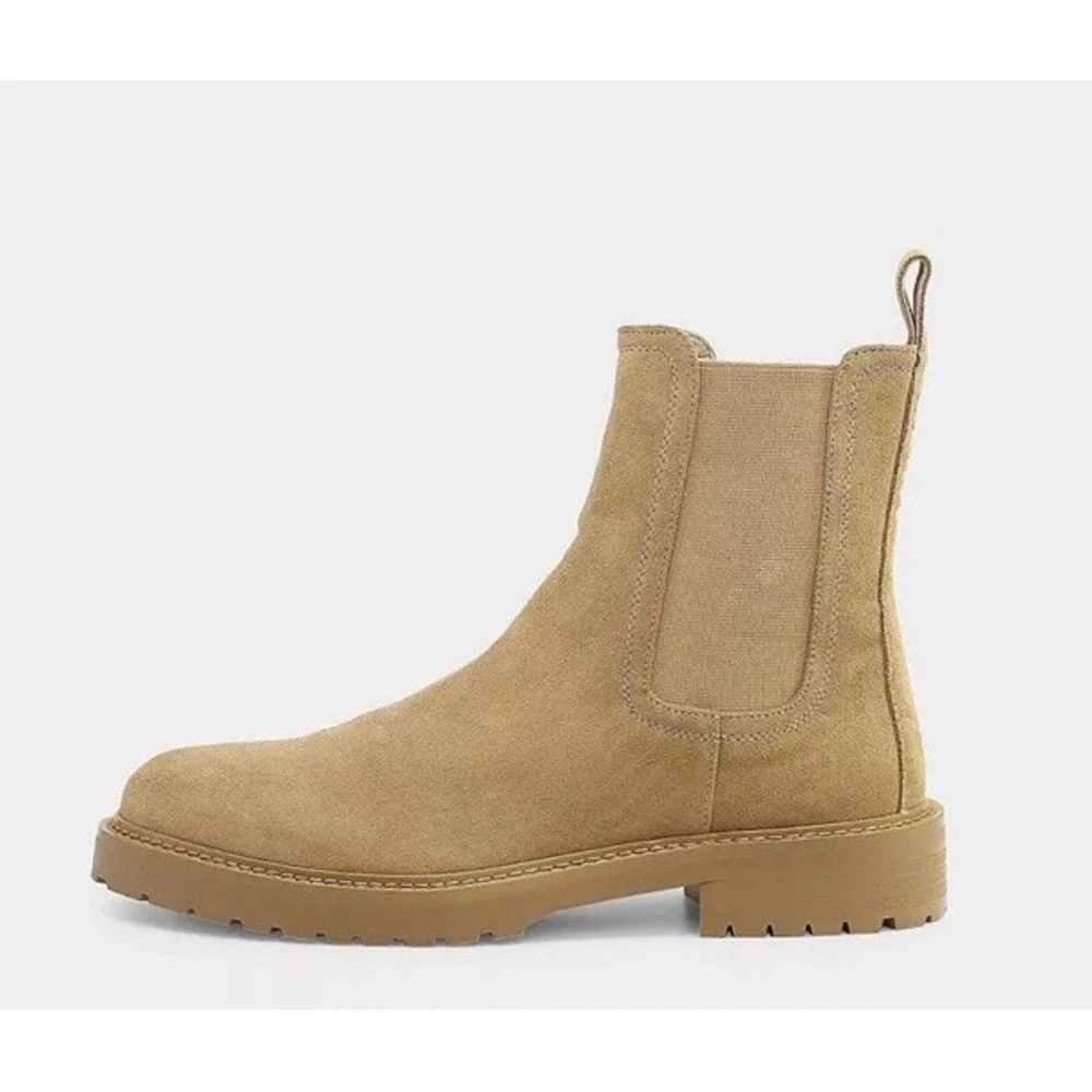 NIB SAINT MORTA Men Leather Sz US 12 EU 46 Chunky Chelsea Boot Taupe Dust Bags‎